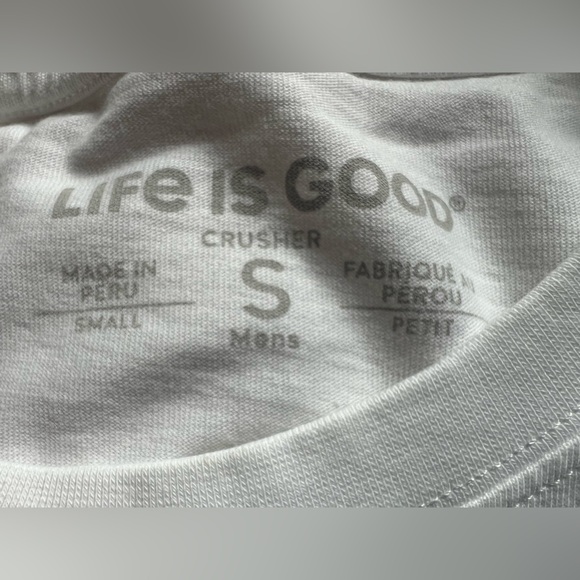 NWT Life is Good sunshine rainbow beach white crewneck crusher tee sz S - Picture 4 of 10